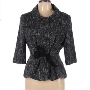 Talbots jacket / blazer Sz: 12 tweed black / white